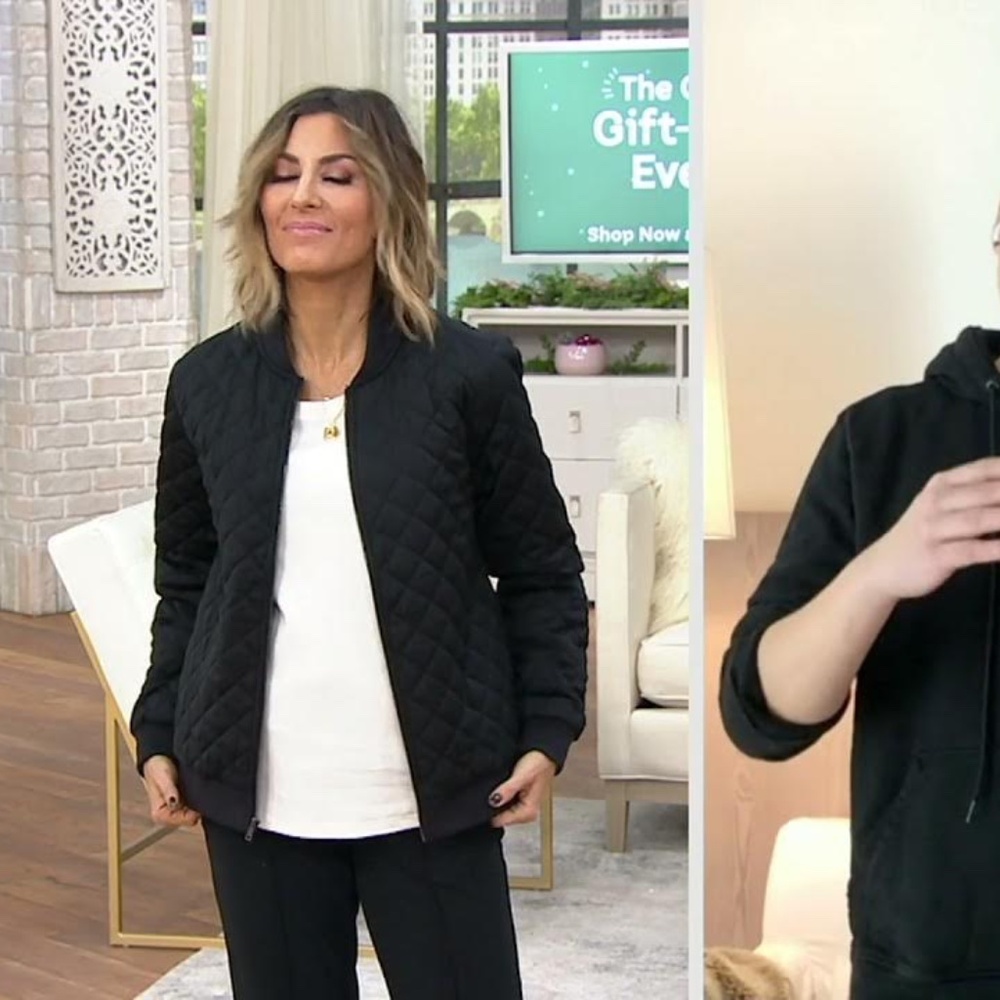 Jason Wu quilted bomber pockets black jacket